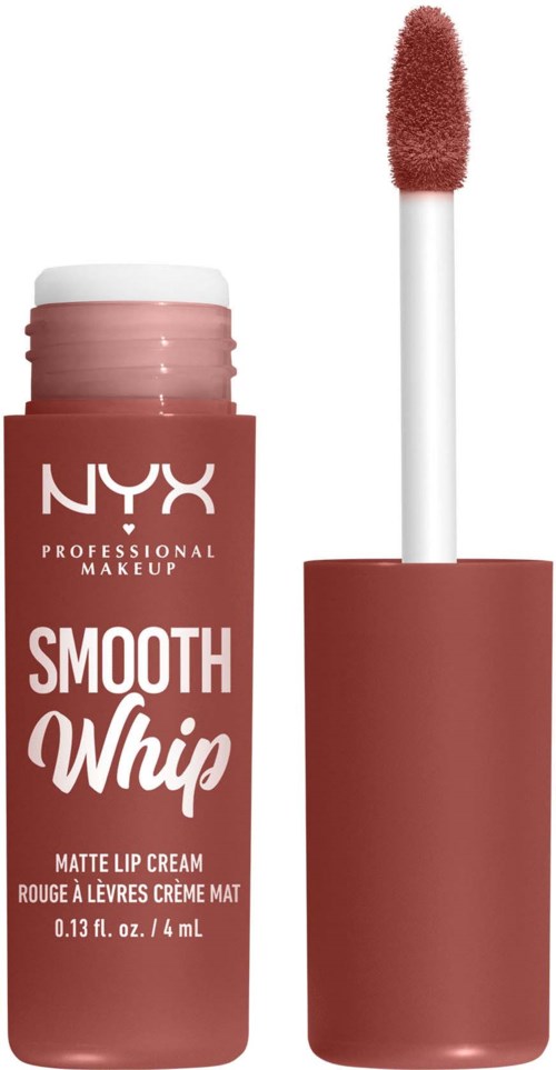 NYX Smooth Whip matte lipcreme met applicator, in een roze-bruin tint.