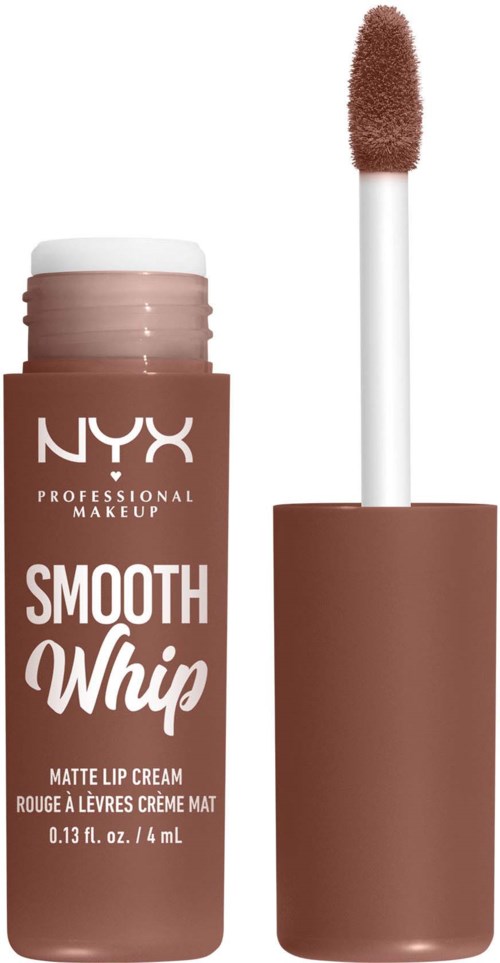 Ein NYX-Produkt, matte Lippencreme in Braun, mit Applikator.