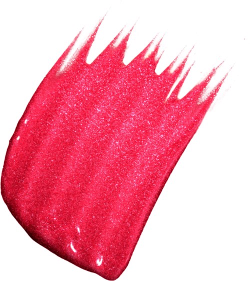 Hellrotes Design mit spitzen Linien oben, ähnelt einer fließenden oder flammenförmigen Form.