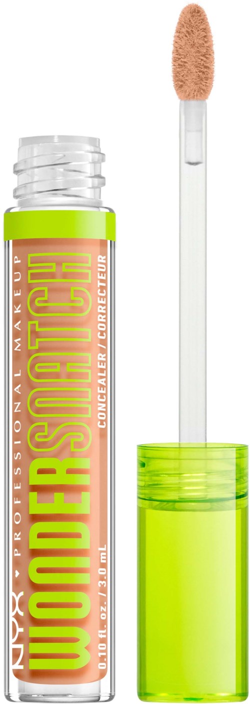Läppglansrör med neongrönt lock och applikator, märkt NYX Butter Gloss.