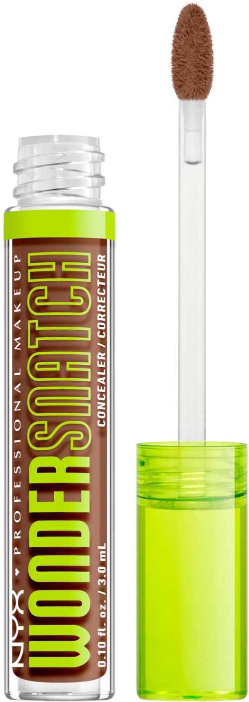 Concealer med ljusgul förpackning och applikator, avsedd att dölja brister och ojämnheter.