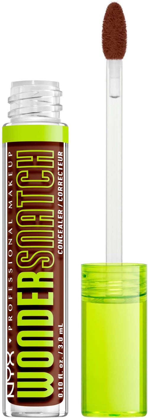Läppglansrör med grönt lock och applikator, märkt NYX professional makeup Wonder Gloss.