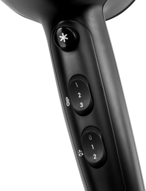 A sleek black device with buttons and a dial, likely a remote control or a game controller, with illuminated symbols.