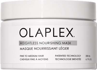 Olaplex-container met label voor een gewichtloze voedende masker voor fijne tot gemiddelde haar.