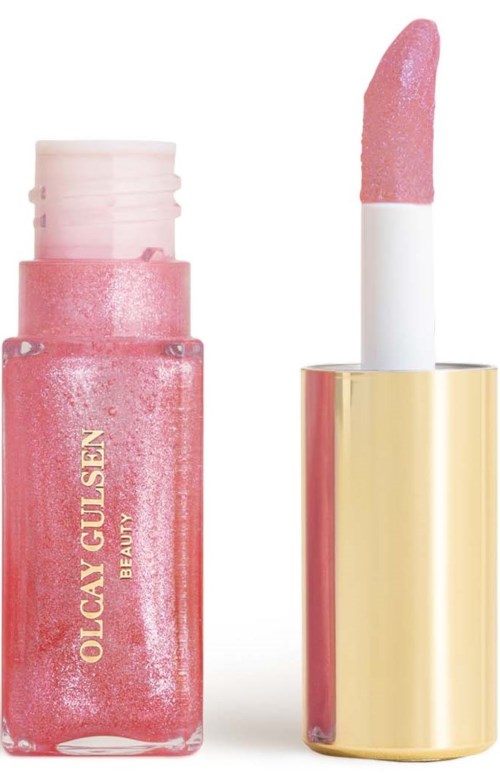 Rosa Lipgloss in Klarsieger mit goldfarbenem Deckel neben pinkem Lippenstift in Goldhülle.