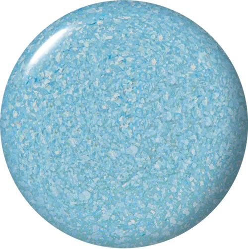A round, blue, speckled object with a shiny reflection on top.