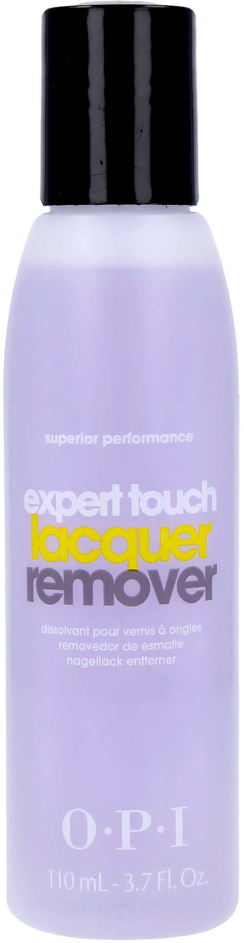 A small purple bottle with a black cap, labeled 'Lacquer Remover' for nail polish.