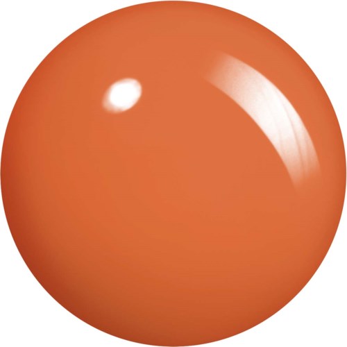 A shiny, orange ball with a white reflection spot on it.