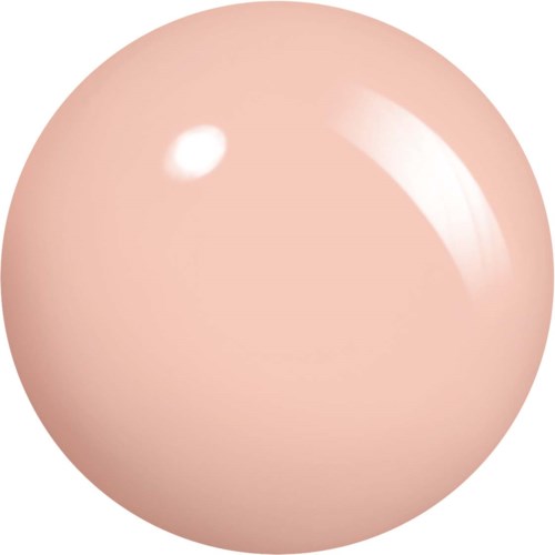 A large, shiny, pinkish-beige sphere with a bright spot showing reflection of light.