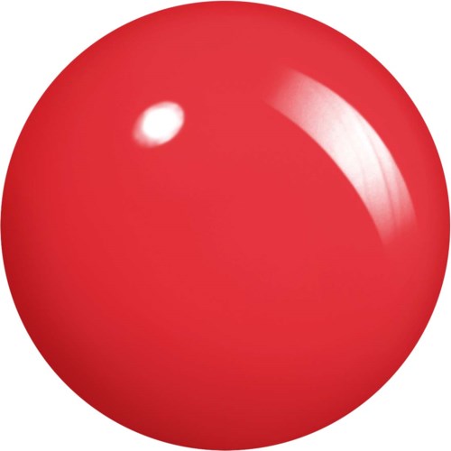 A red shiny ball with a bright white reflection. It is round and smooth.