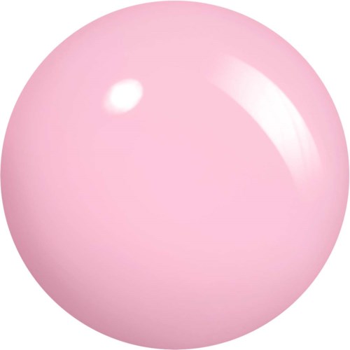 A shiny pink sphere with a bright reflection on its surface.
