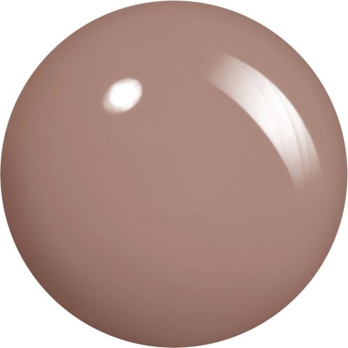 A smooth, brown sphere with a shiny spot reflecting light.