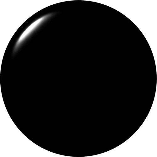 A black circle with a shiny highlight on the top left. It is simple and plain.