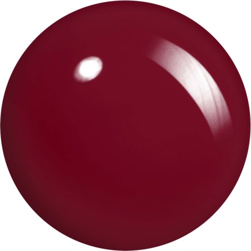 A shiny, dark red spherical object, possibly a cherry or ball, with a bright reflection on its surface.