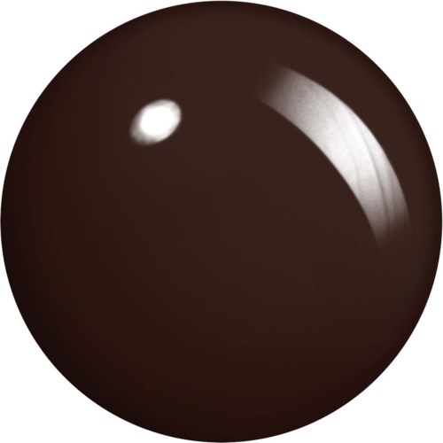 A shiny, dark, round object with a white highlight, resembling a shiny ball or sphere.