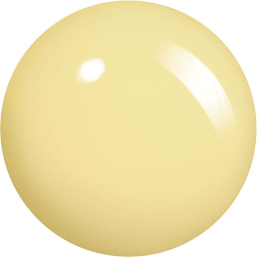 A shiny, light-yellow spherical object with a small white reflection spot.