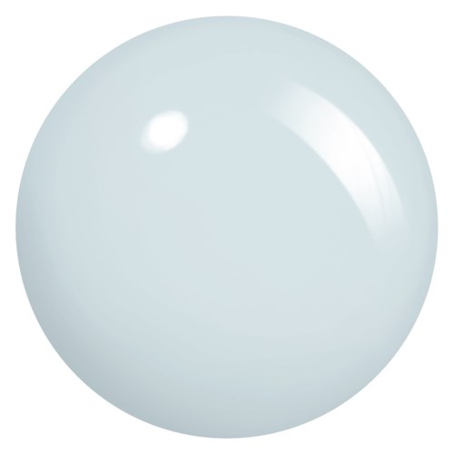 A large, shiny, light blue sphere with reflections on its surface.