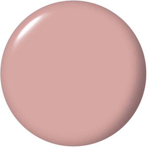 A large pink button with a shiny, smooth surface and a slight shadow on the right side.