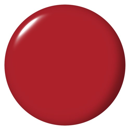 A round, shiny red object with a light reflection on top.