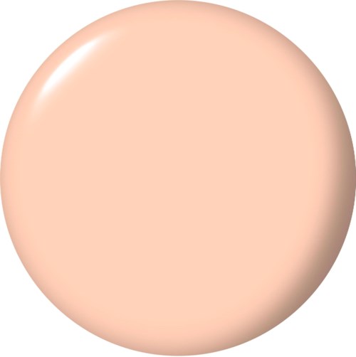 Farge og utseende på en makeup-svamp med rund form og glatt overflate.