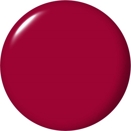 A large, shiny red circle with a reflective spot at the top left.