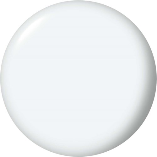 A white round object, smooth surface, looks like a plain plate or disc.