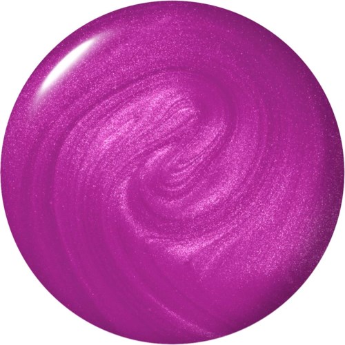 A shiny, pink ball with a swirl pattern and sparkles on the surface.