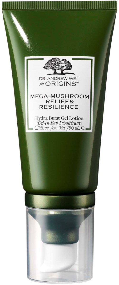 Grüne Tube mit Aufschrift Dr. Andrew Weil for Origins, Hydra Burst Gel Lotion, 50 ml.