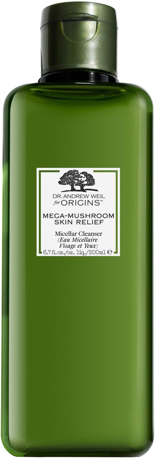 Grüne Flasche von Dr. Andrew Weil Origins Mega Mushroom Skin Relief-Reiniger.