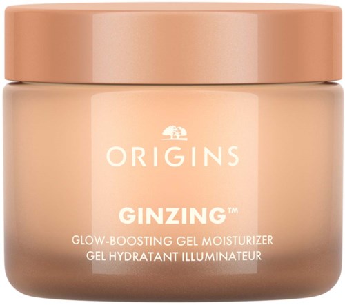 Ein Behälter mit leuchtverstärkender Gel-Feuchtigkeitscreme von Origins, namens GINZING.
