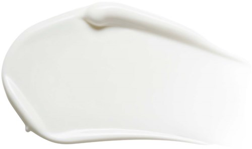 Ein Klecks weißen Cremes oder Lotion auf schwarzem Hintergrund. Creme ist glatt und cremig.
