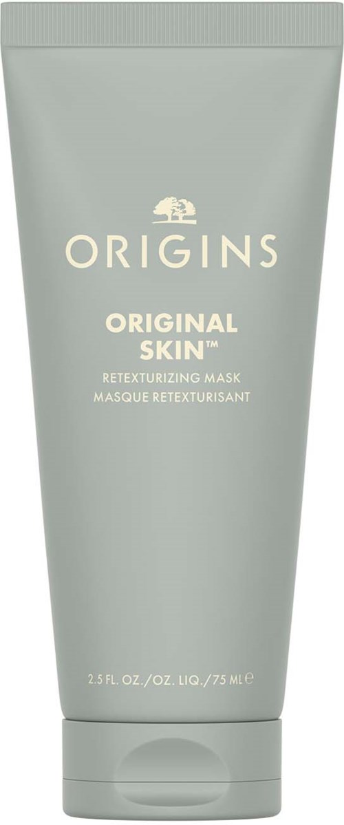 Ein hellgrüner Tube mit Origins Original Skin Revitalisierungsmaske und Klappdeckel.
