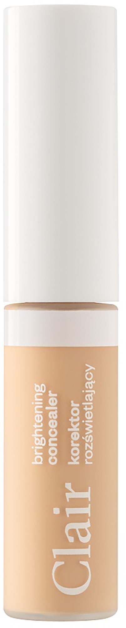 En beige täckstift med vit lock och varumärket Clait på etiketten.