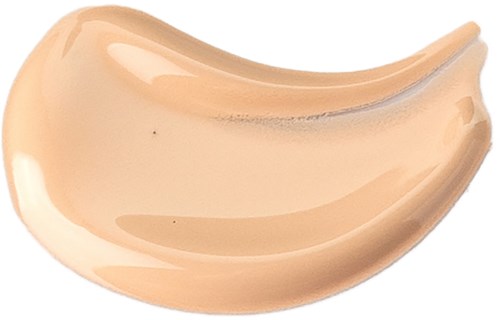 A beige, curved cream with a shiny texture, resembling a small wave or a spoonful of thick liquid.