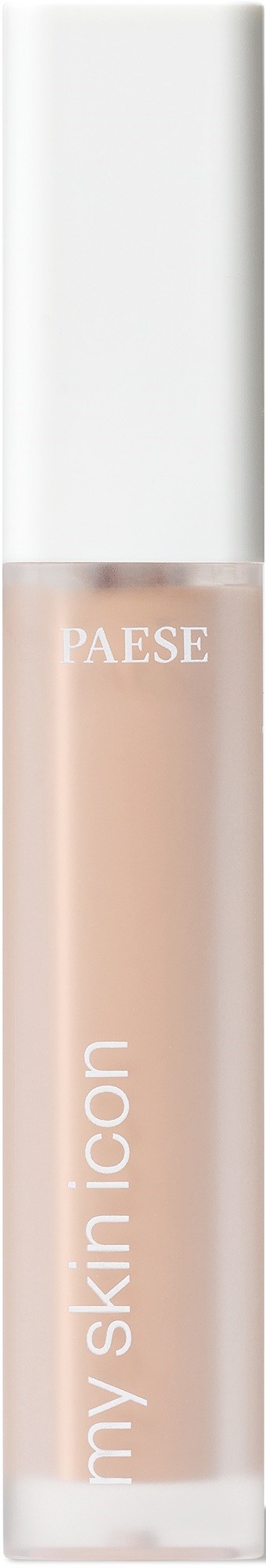 En beige läppglans med vit kork, märkt 'PAESE' och 'my Skin ICON'.