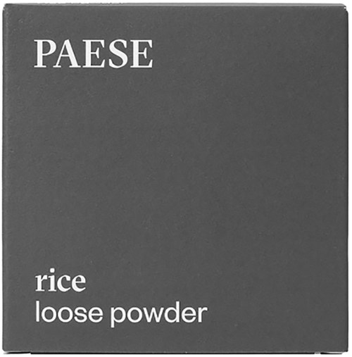 Bilden visar en förpackning med märket 'PAESE' som innehåller risfritt pulver.