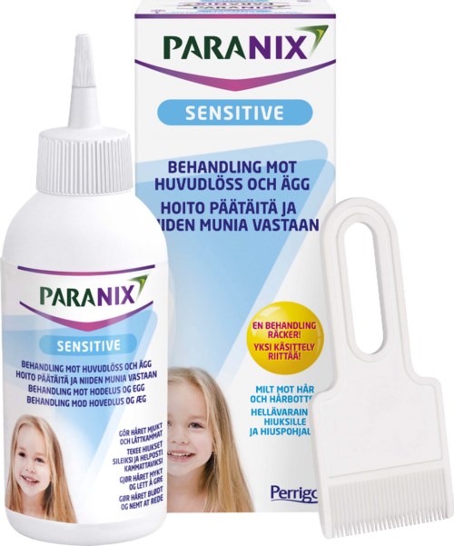A nasal spray product with a girl smiling on the label, and a white syringe-like applicator next to the box.