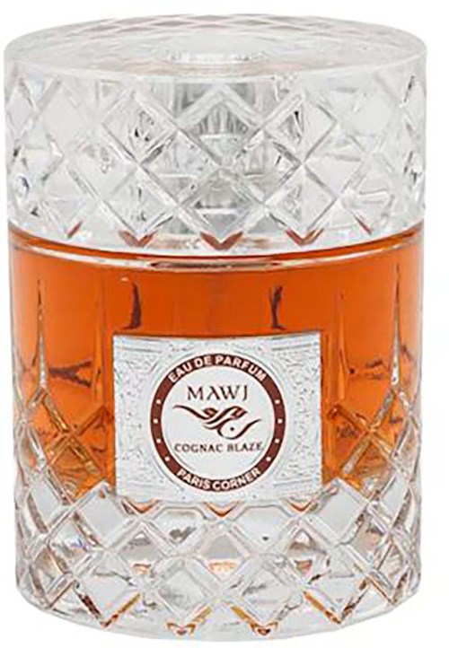 Lasinalusta, jossa on timanttinauha, täytetty meripihkanvärisellä nesteellä, nimetty 'Cognac Max'.