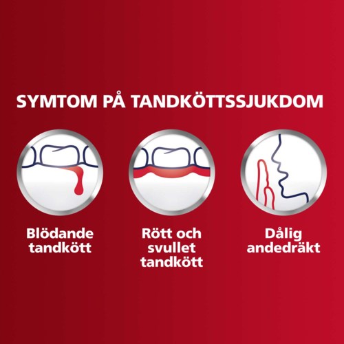 Symptoms of gum disease include bleeding, red and swollen gums, and bad breath.