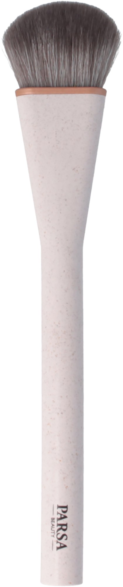 Ein weißer Make-up-Pinsel mit weichen Borsten und einfachem Design.