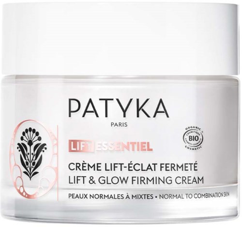 Ein Glas Patyka Lift & Glow straffende Creme für normale bis Mischhaut mit natürlichen und biologischen Inhaltsstoffen.
