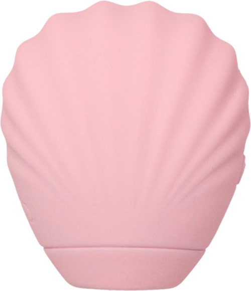 Ein weiches rosa, schalenförmiges Behälter oder Dekorationsstück mit Wellen, die an eine Muschel erinnern.