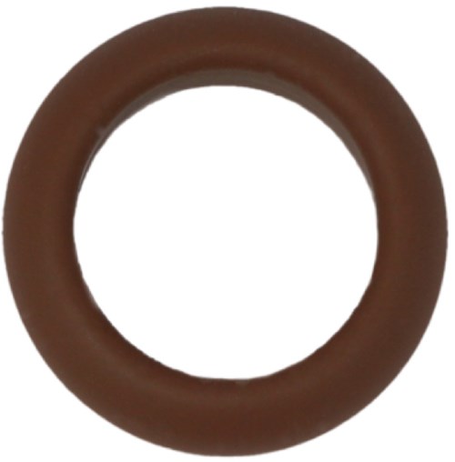 Ein brauner runder Ring mit glatter Oberfläche und hohlem Zentrum.