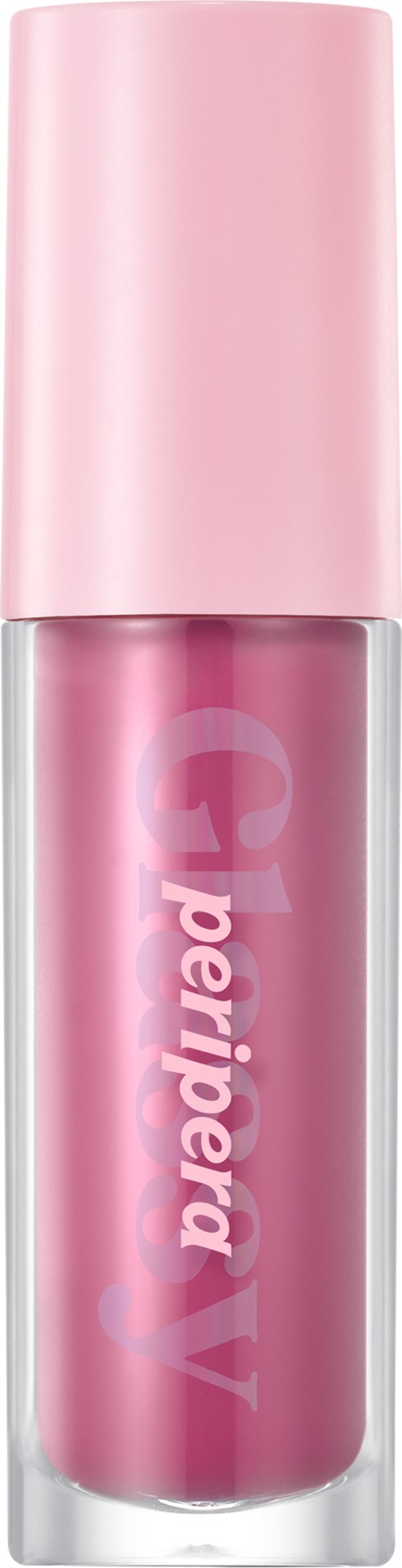 Roze lipgloss tube met 'Geperina V' erop.