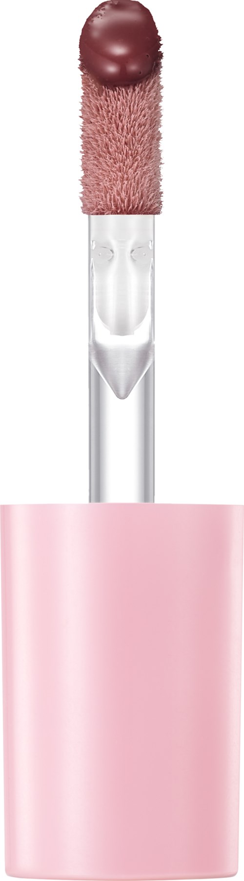 Lip gloss with a pink casing and a doe-foot applicator.