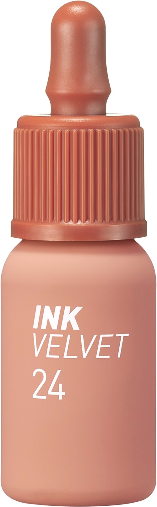 Inktfles met druppelaar, gemerkt 'INK VELVET 24'.