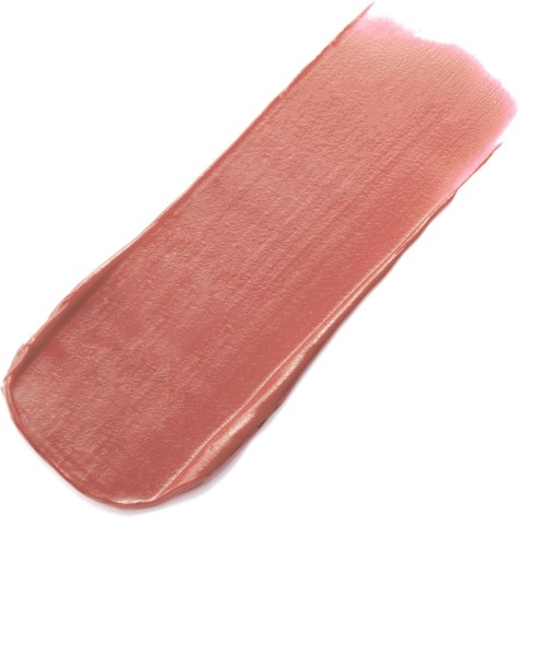 A swipe of beige makeup or lipstick on a white background.