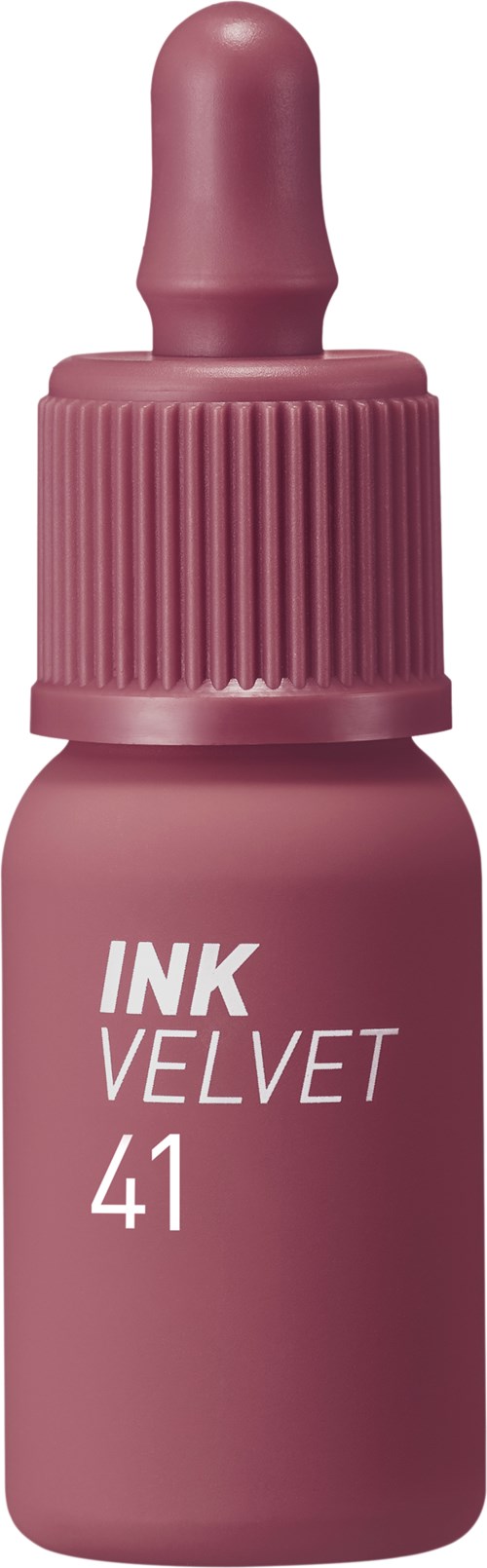 Pink bottle with a dropper and the label "INK VELVET 41"