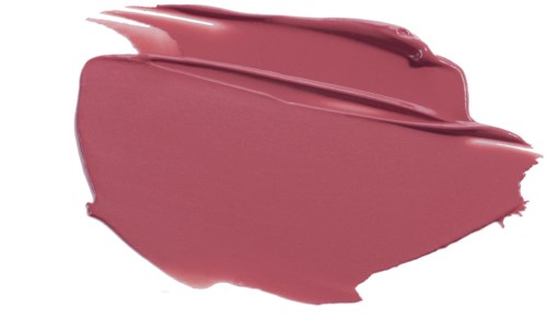 A swatch of pinkish lipstick smear on a white background.