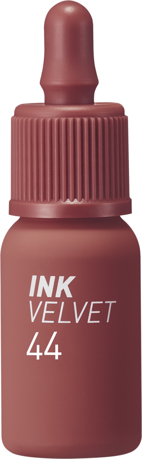 A small bottle with a dropper and pink cap, labeled 'INK VELVET 44'.